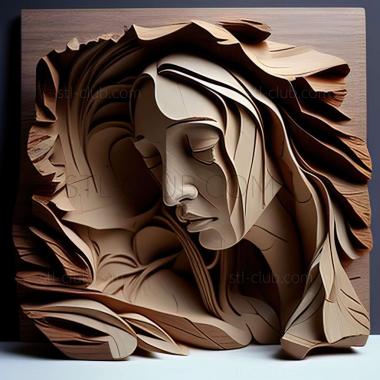 3D мадэль Надя Аяри, американская художница. (STL)